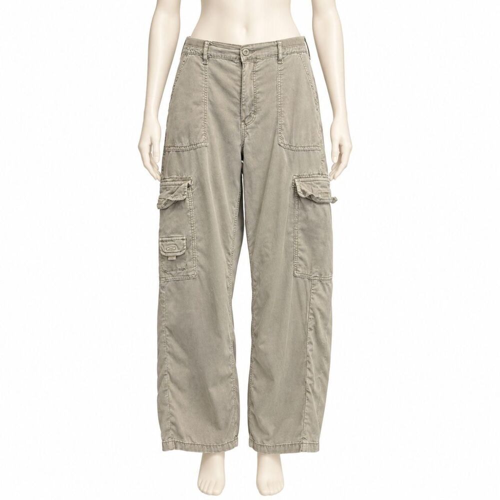 VTG American Eagle Outfitters Y2K Grunge Gorpcore Cargo Pants 14 Stretch Khaki